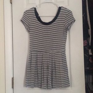 Grey and black striped baby doll shirt